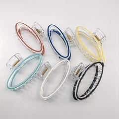 Transparent Oval Hair Claw Enamel Plastic Hair Accessories