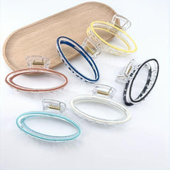 Transparent Oval Hair Claw Enamel Plastic Hair Accessories