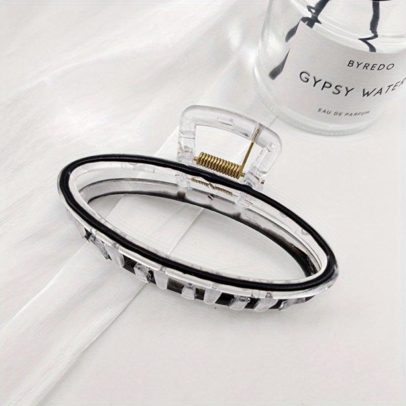 Transparent Oval Hair Claw Enamel Plastic Hair Accessories