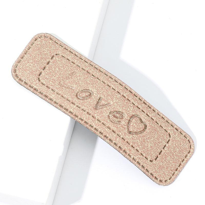 PU Leather LOVE Hair Clip Female Hair Accessories