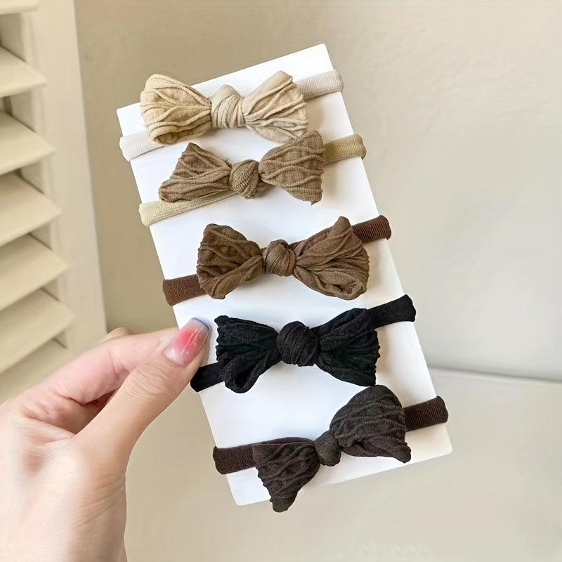 Pleated Bow Decor Hair Tie Wide Hair Rope Elastic Ponytail