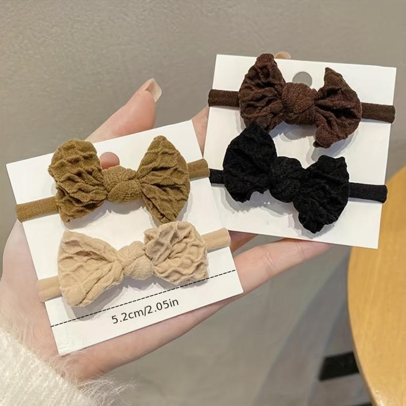 Pleated Bow Decor Hair Tie Wide Hair Rope Elastic Ponytail
