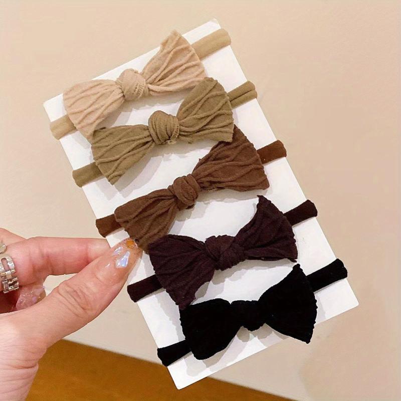 Pleated Bow Decor Hair Tie Wide Hair Rope Elastic Ponytail