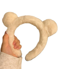 Khaki Bear Ears Headband Animal Ears Headband Plush Hoop Hair Accessories