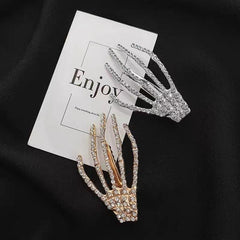 Halloween Rhinestone Claw Hair Clip Punk Duck Billed Clip for Women Girls