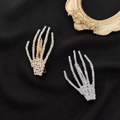 Halloween Rhinestone Claw Hair Clip Punk Duck Billed Clip for Women Girls
