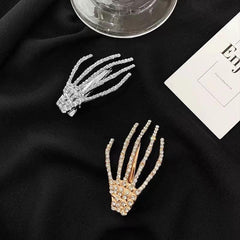 Halloween Rhinestone Claw Hair Clip Punk Duck Billed Clip for Women Girls