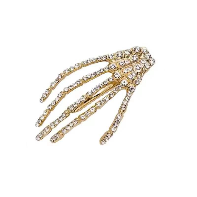 Halloween Rhinestone Claw Hair Clip Punk Duck Billed Clip for Women Girls