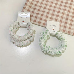 2pcs Yarn Floral Hair Tie Elastic Hair Rope Ponytail Rubber Band for Girls Women