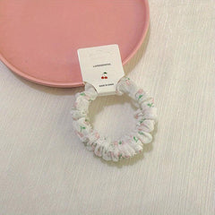 2pcs Yarn Floral Hair Tie Elastic Hair Rope Ponytail Rubber Band for Girls Women