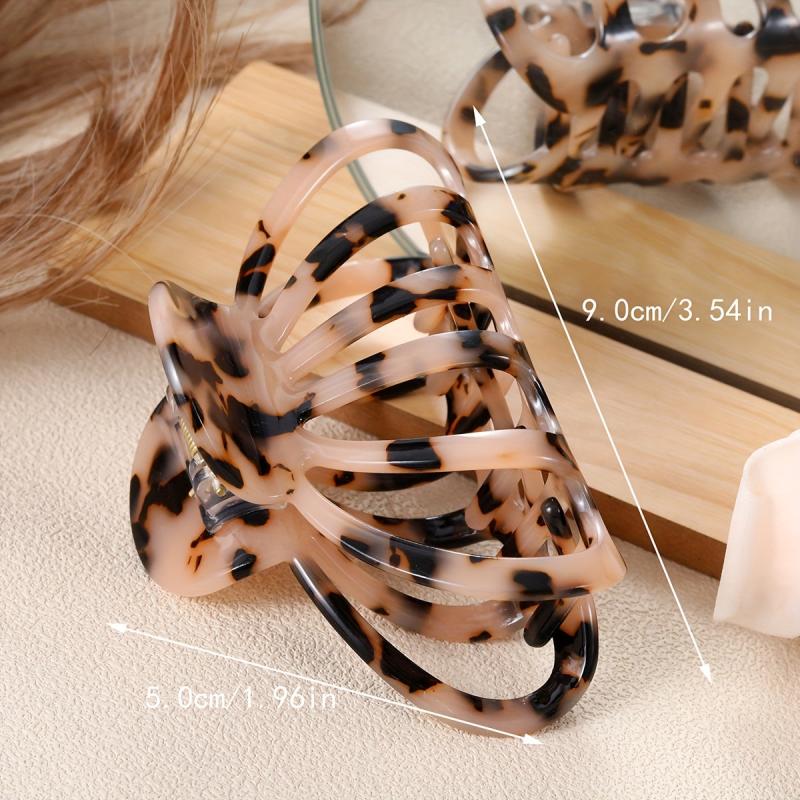 Acetate Large Hair Claw Tortoise Print Ponytail Holder