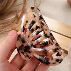 Acetate Large Hair Claw Tortoise Print Ponytail Holder