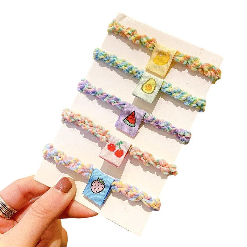 5pcs Stretch Elastic Hair Tie Headwear For Girls
