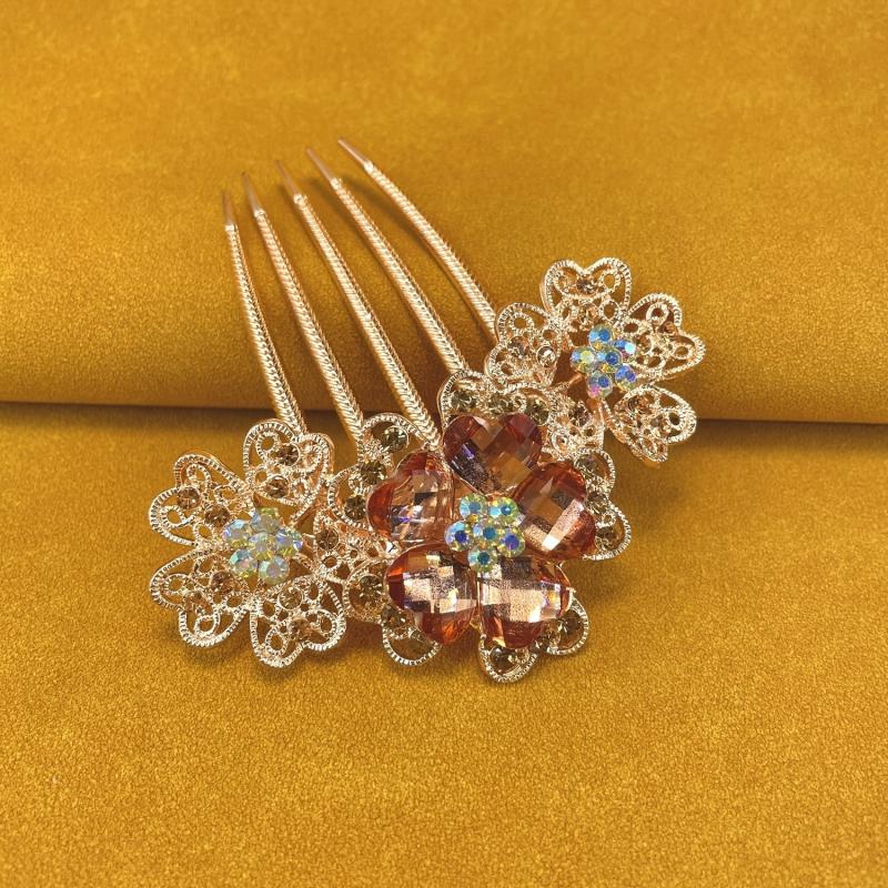 Floral Rhinestone Wedding Hair Combs