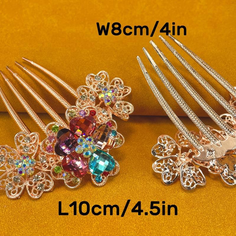 Floral Rhinestone Wedding Hair Combs