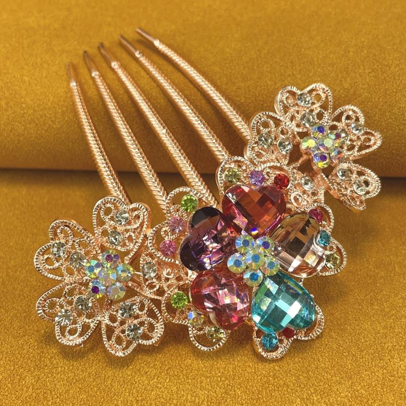 Floral Rhinestone Wedding Hair Combs