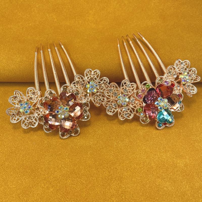 Floral Rhinestone Wedding Hair Combs