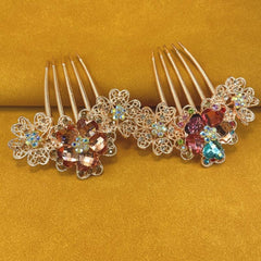 Floral Rhinestone Wedding Hair Combs
