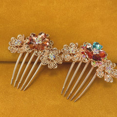 Floral Rhinestone Wedding Hair Combs