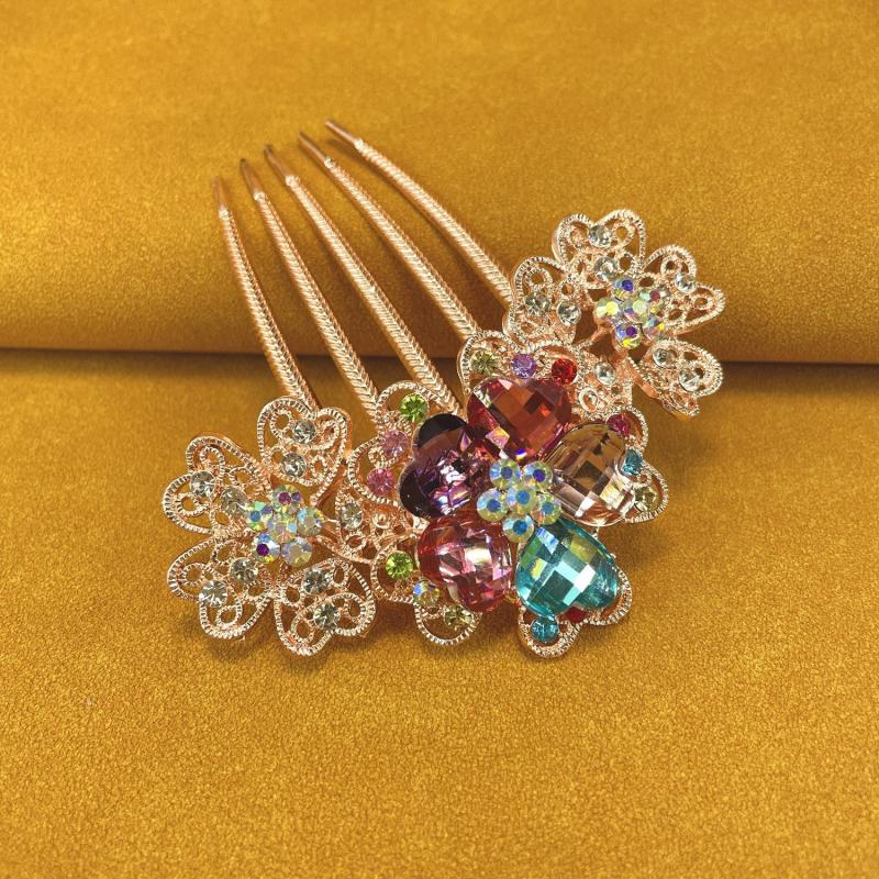 Floral Rhinestone Wedding Hair Combs
