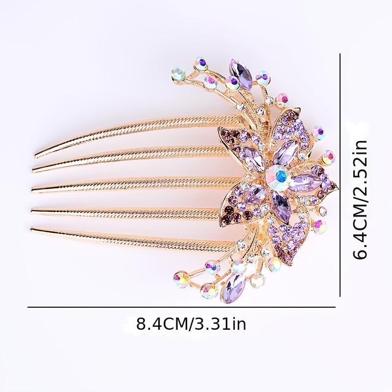 Rhinestone Flower Hair Clip Comb Wedding Headpiece Bridal Hair Accessories