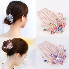 Rhinestone Flower Hair Clip Comb Wedding Headpiece Bridal Hair Accessories