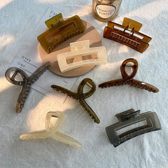 Geometric Hair Claw Clip Acrylic Jelly Banana Clip Bath Jaw Clamp Clip