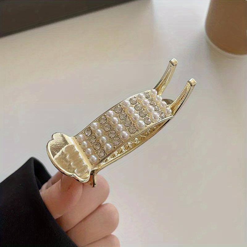 Rhinestone Faux Pearl Hair Claw Banan Clip Hair Accessories