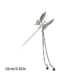 Alloy Butterfly Hairpin with Faux Pearl Pendant
