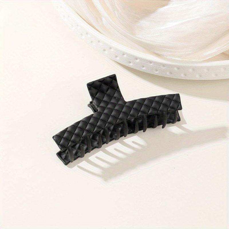 Plaid Imprinted Hair Claw Ponytail Holder Shark Claw