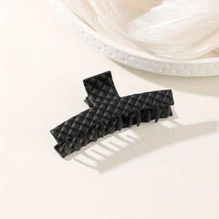 Plaid Imprinted Hair Claw Ponytail Holder Shark Claw