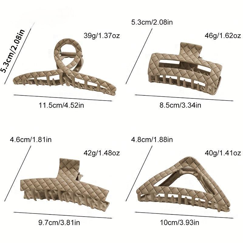 Plaid Imprinted Hair Claw Ponytail Holder Shark Claw