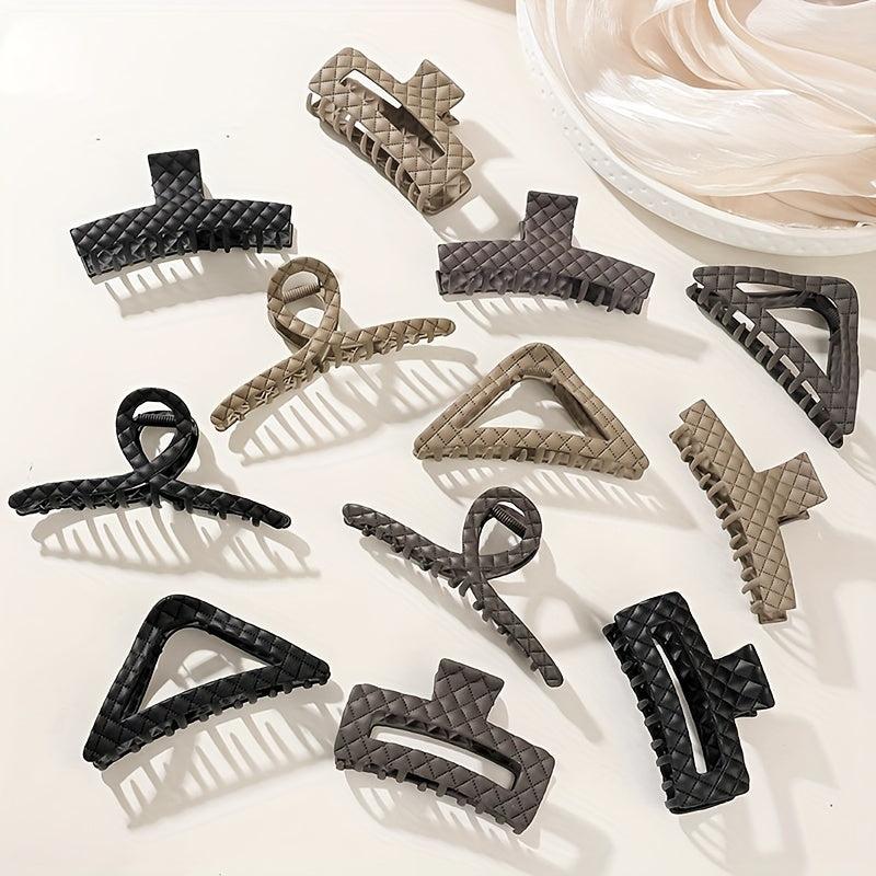 Plaid Imprinted Hair Claw Ponytail Holder Shark Claw