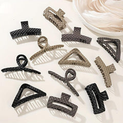Plaid Imprinted Hair Claw Ponytail Holder Shark Claw