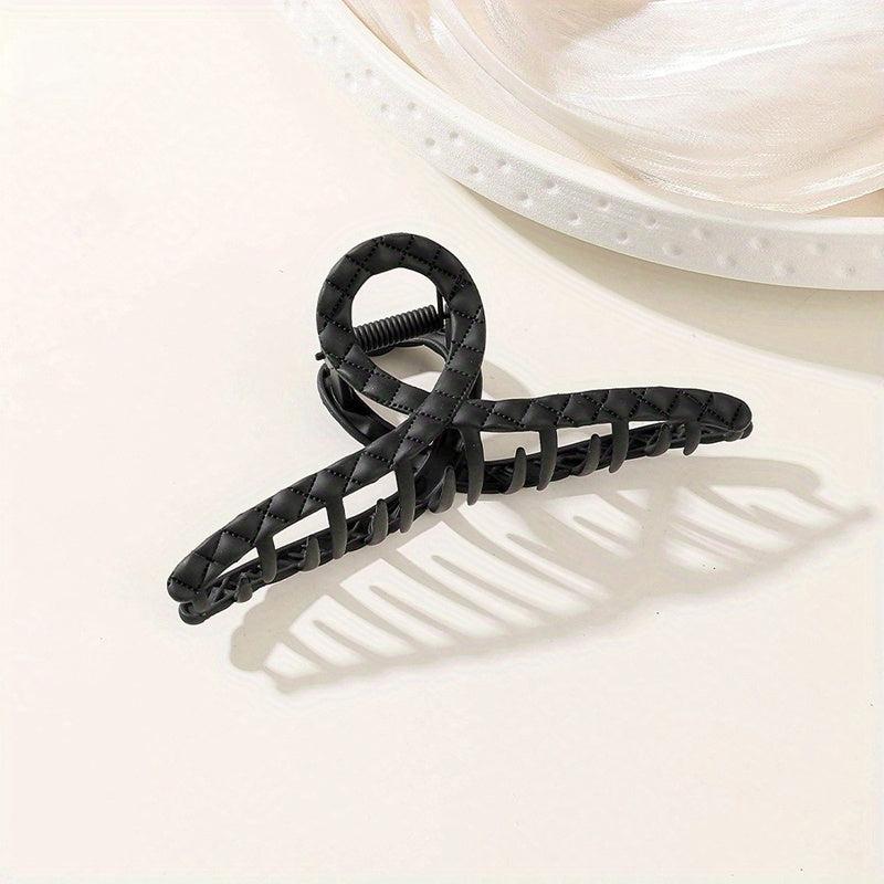 Plaid Imprinted Hair Claw Ponytail Holder Shark Claw