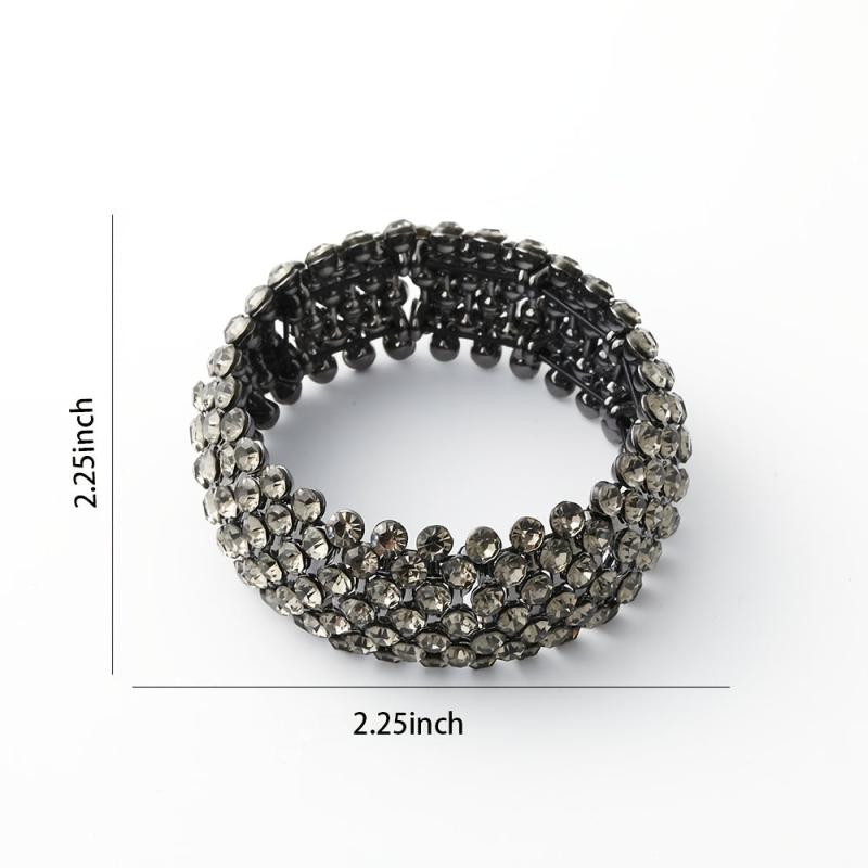 Rhinestone Pearl Hair Tie Elastic Bands Ponytail Holder Headband