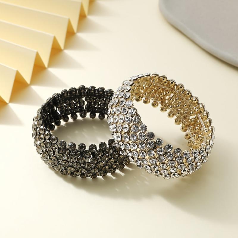 Rhinestone Pearl Hair Tie Elastic Bands Ponytail Holder Headband