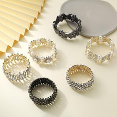 Rhinestone Pearl Hair Tie Elastic Bands Ponytail Holder Headband