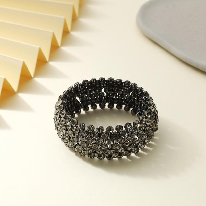 Rhinestone Pearl Hair Tie Elastic Bands Ponytail Holder Headband