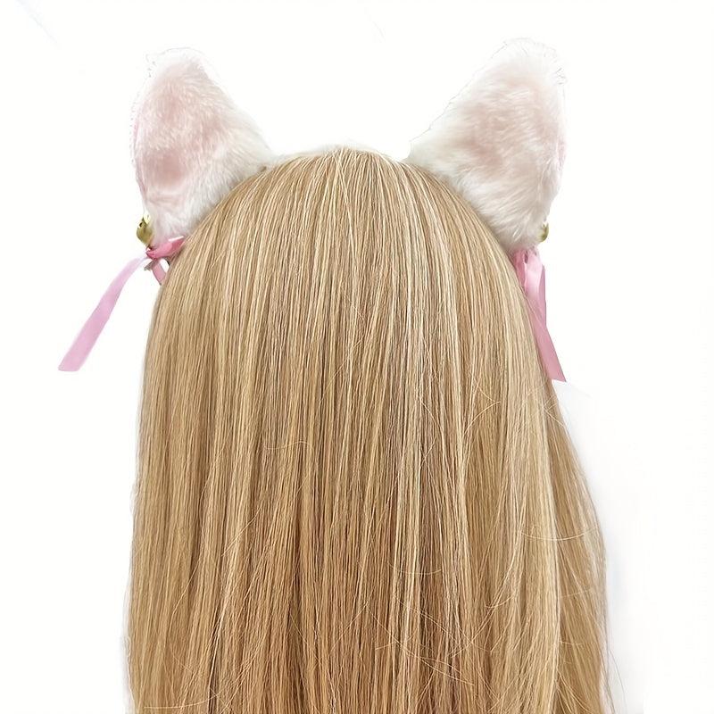 Cat Ears Hair Clip With Bell Cosplay Roleplay Hair Accessories