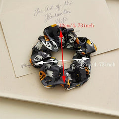 5pcs Halloween Scrunchies Satin Hair Rope Elastic Ponytail Holder
