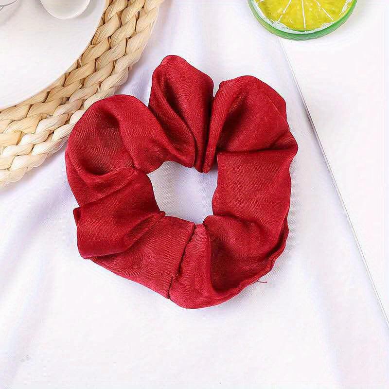 Solid Scrunchies Hair Tie Elastic Ponytail Holder Accessories for Women Girls