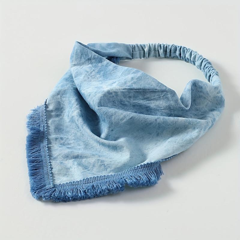 Tie Dye Vintage Headband Punk Style with Tassel