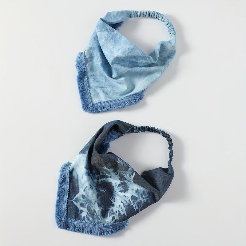 Tie Dye Vintage Headband Punk Style with Tassel