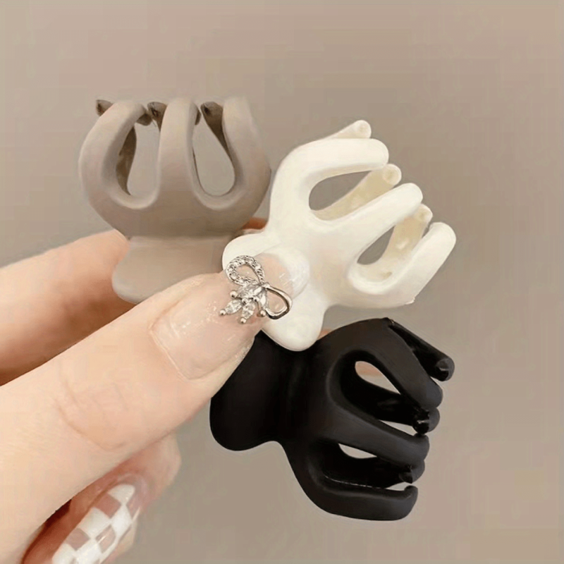 3pcs Small Frosted Hair Claw Clip Hair Accessories