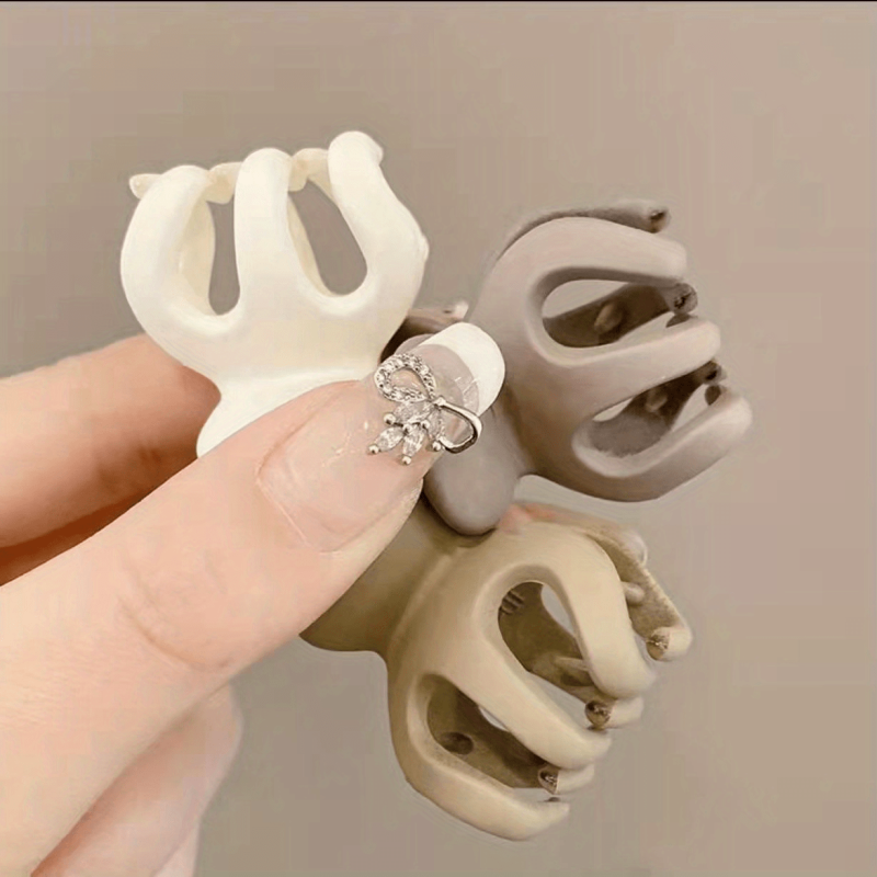 3pcs Small Frosted Hair Claw Clip Hair Accessories