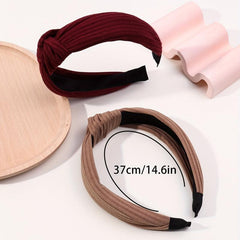 2pcs Cross Knotted Wide Fabric Headband for Women