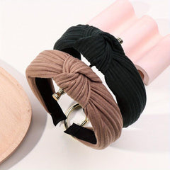 2pcs Cross Knotted Wide Fabric Headband for Women