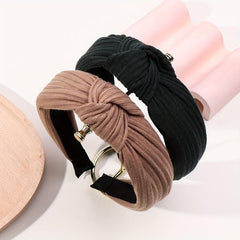 2pcs Cross Knotted Wide Fabric Headband for Women