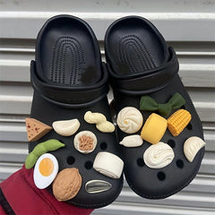 Cartoon Food Shoe Charm Clogs Slippers DIY Button